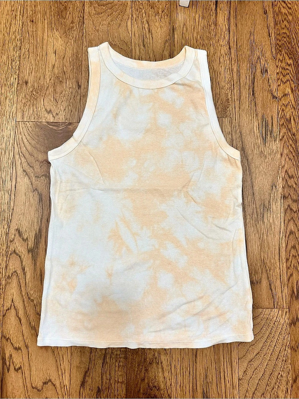 A New Day Tie-Dye Cotton Tank Top Size XL White Peach